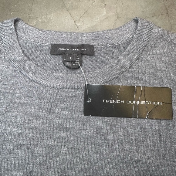 French Connection Babysoft Knitted Mock Neck Sweater Dress in Charcoal Sz Large - Picture 6 of 10